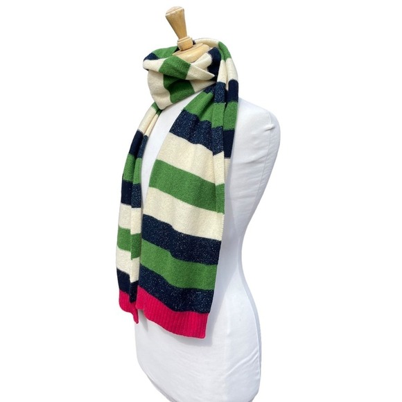 Ted Baker Striped Blue/Green/White/Pink Scarf - Picture 8 of 12